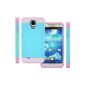 Strass Glitter TPU Silicone Skin Case Cover Skin Case Protection Case Protective Cover for Samsung Galaxy S4 i9190 i9192 i9195 Mini Blue, White + Pink Pink (Electronics)