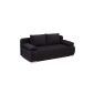 B-famous sofa bed Ulm-FK microfiber, black 200x91 cm (household goods)