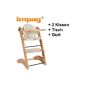 Highchair Highchair with seat cushion and removable table in beech natural L-Shape Nature (Baby Product)