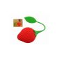 Creative and Lovely Red Strawberry silicone tea bag strainer with a sheet (household goods)