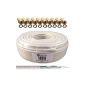 HB-135 HQ-PRO Digital coaxial cable quad shield for satellite DVB-S / S2 facilities, DVB-C and DVB-T BK 10 records with gold plated F 130dB 50m (Electronics)